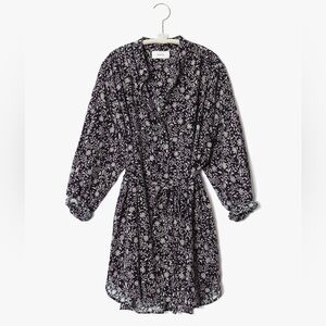 XiRENA Neve Long-Sleeve Floral Shirtdress - Night Blossom - Medium